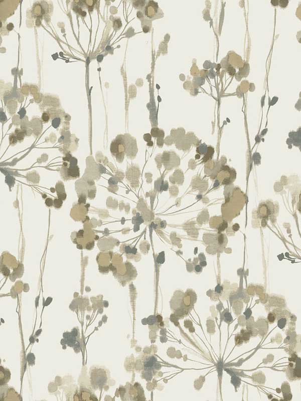 Flourish wallpaper in taupe metallic color - pattern number CN2103 - by Candice Olson in the Modern Artisan Second Edition collection