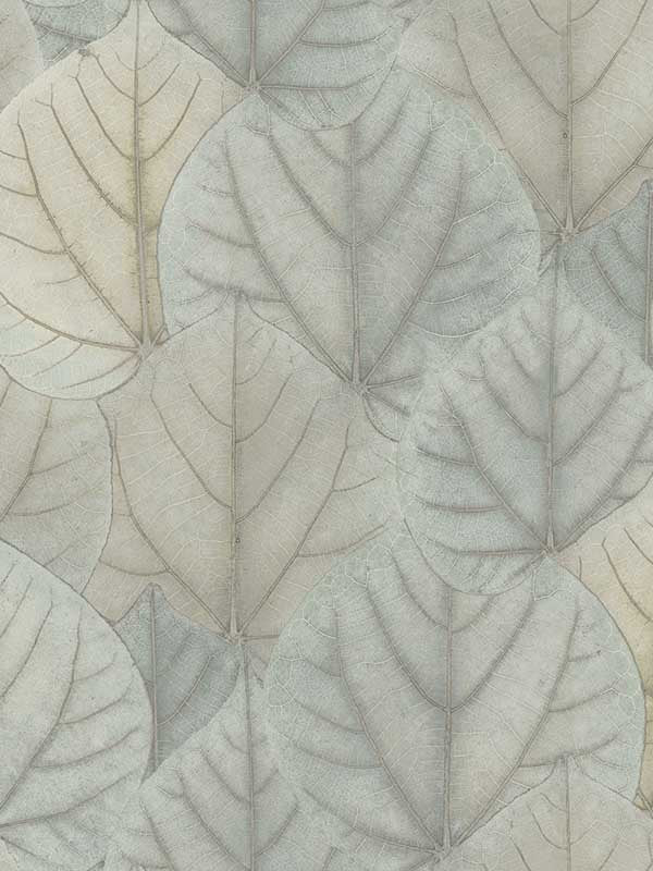 Leaf Concerto fabric in blue and taupe color - pattern number OS4244 - by Candice Olson in the Modern Nature Second Edition collection