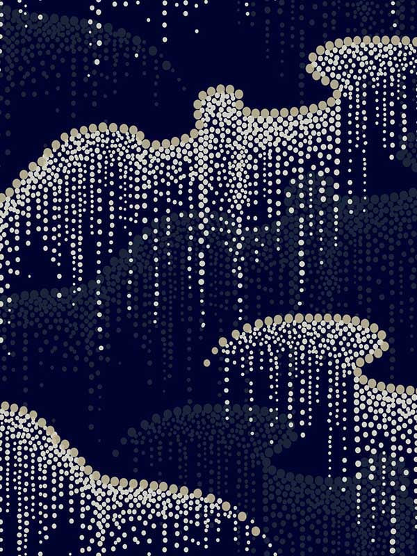 Moonlight Pearls fabric in navy color - pattern number OS4264 - by Candice Olson in the Modern Nature Second Edition collection