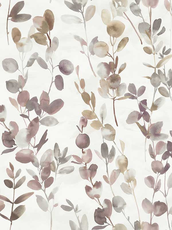 Joyful Eucalpytus wallpaper in purple color - pattern number OS4312 - by Candice Olson in the Modern Nature Second Edition collection