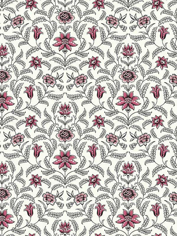 Vintage Blooms wallpaper in red color - pattern number GR5982 - by York in the Grandmillennial collection