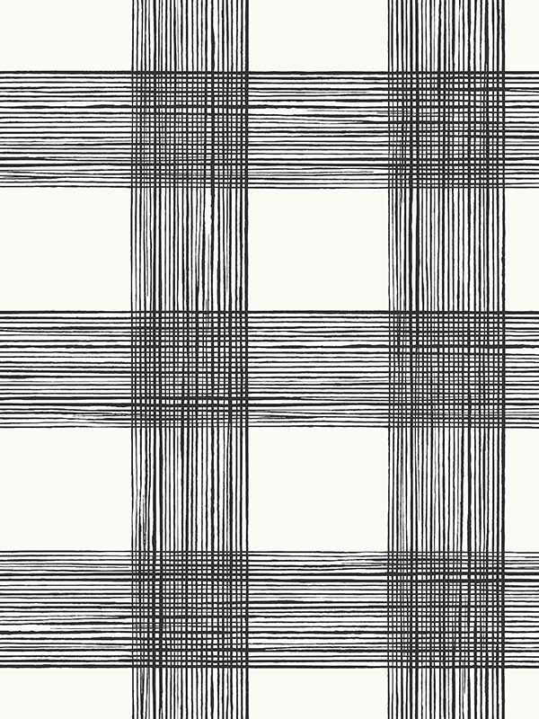 Scarborough Striated Plaid fabric in black color - pattern number 2927-80900 - by A Street Prints in the Newport collection