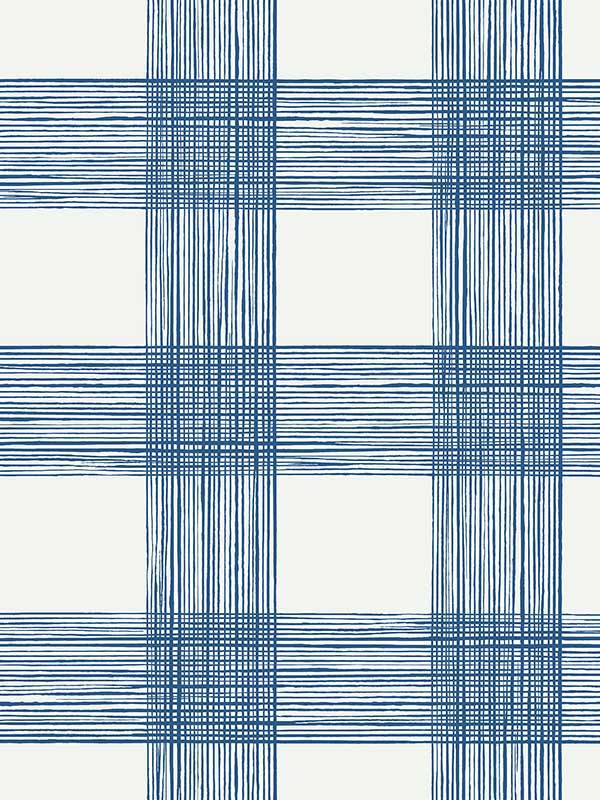 Scarborough Striated Plaid fabric in indigo color - pattern number 2927-80902 - by A Street Prints in the Newport collection