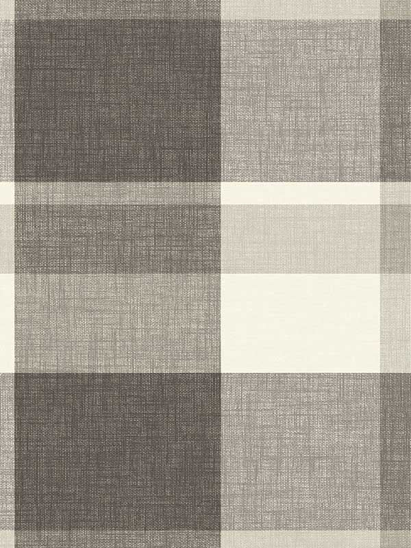Madaket Plaid wallpaper in charcoal color - pattern number 2927-81100 - by A Street Prints in the Newport collection