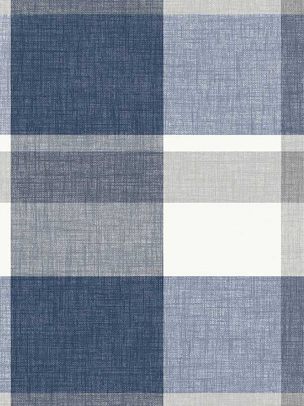 Madaket Plaid wallpaper in indigo color - pattern number 2927-81102 - by A Street Prints in the Newport collection