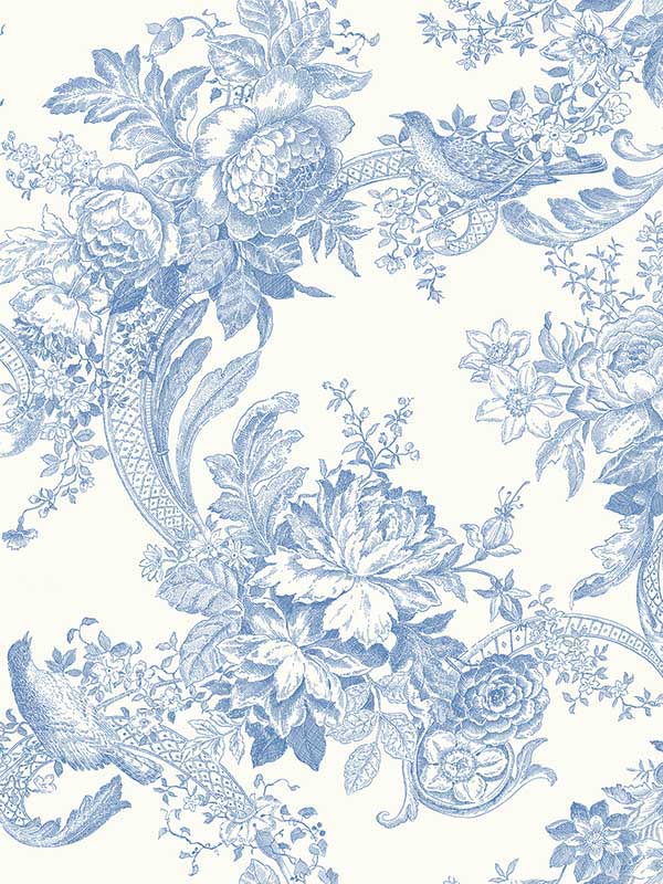 Carmel Baroque Florals wallpaper in light blue color - pattern number 2927-81602 - by A Street Prints in the Newport collection