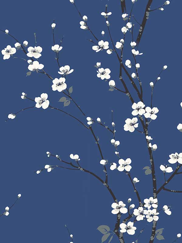 Monterey Floral Branch fabric in cobalt color - pattern number 2927-81812 - by A Street Prints in the Newport collection