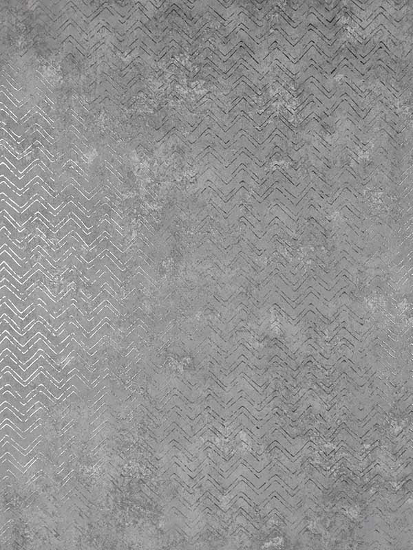 Luna Distressed Chevron fabric in pewter color - pattern number 2927-00602 - by Brewster in the Polished collection