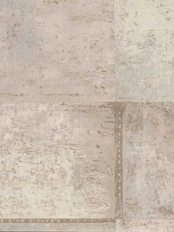 Vela Distressed Geometric fabric in taupe color - pattern number 2927-10901 - by Brewster in the Polished collection
