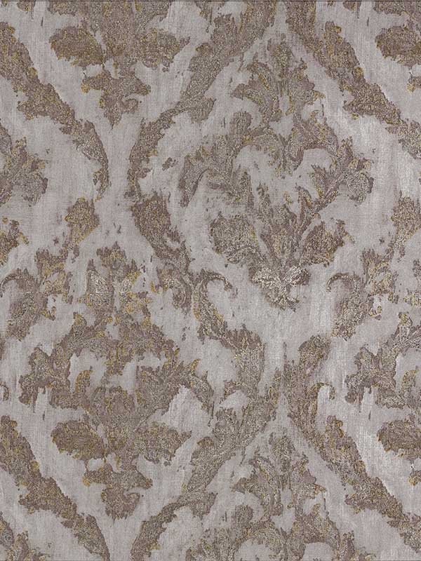 Lyra Damask wallpaper in bronze color - pattern number 2927-20102 - by Brewster in the Polished collection