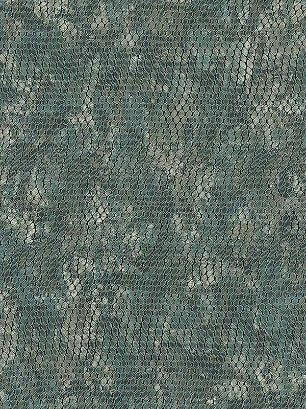 Viper Snakeskin fabric in teal color - pattern number 300522 - by Eijffinger in the Skin collection