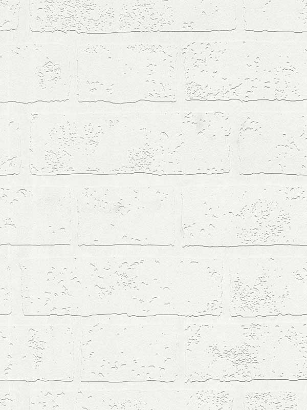 Bridgers Exposed Brick Wall Paintable wallpaper in white color - pattern number 4000-99423 - by Brewster in the Paintworks collection