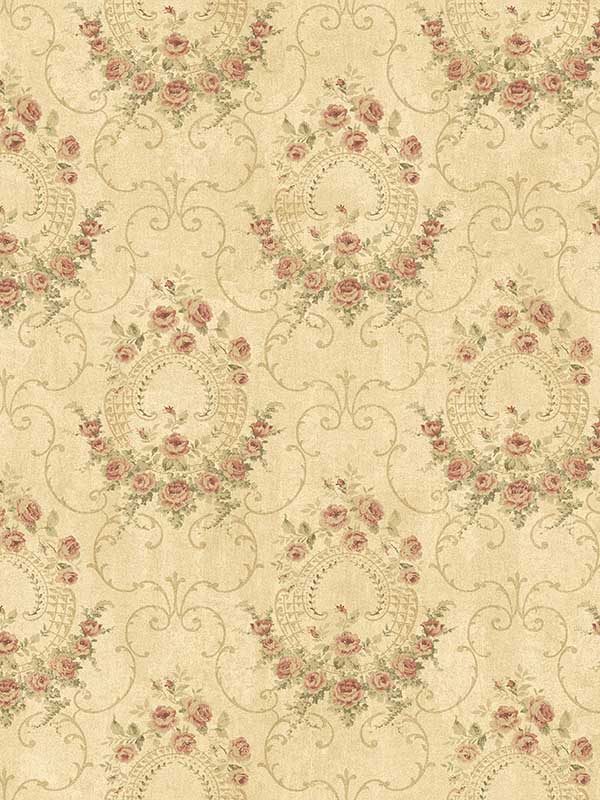 Georgiana Tea fabric in red color - pattern number 3123-02124 - by Chesapeake in the Homestead collection