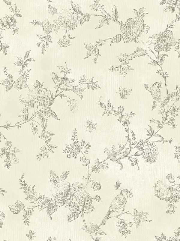 French Nightingale Trail fabric in brown color - pattern number 3123-02193 - by Chesapeake in the Homestead collection