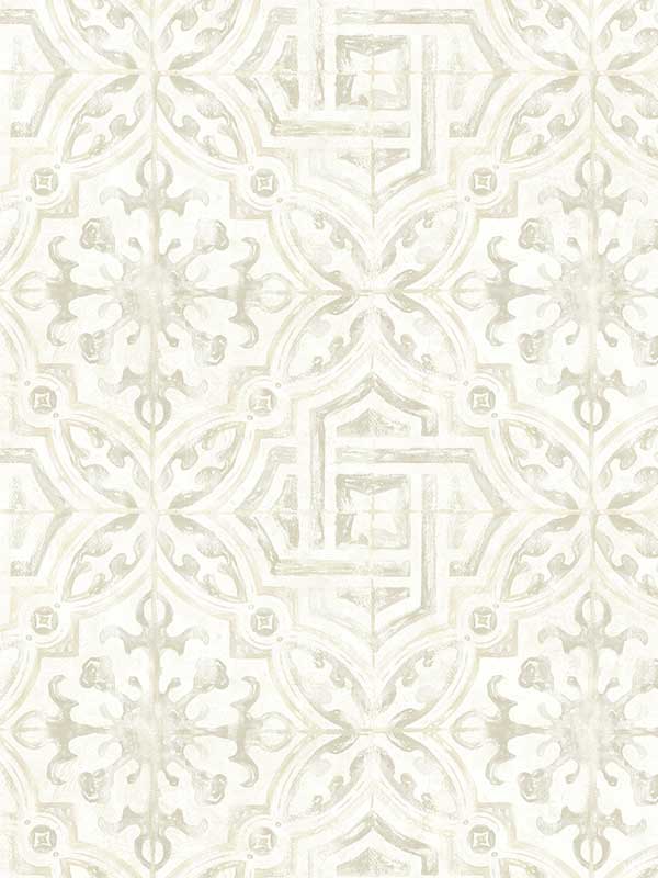 Sonoma Spanish Tile fabric in cream color - pattern number 3123-12333 - by Chesapeake in the Homestead collection