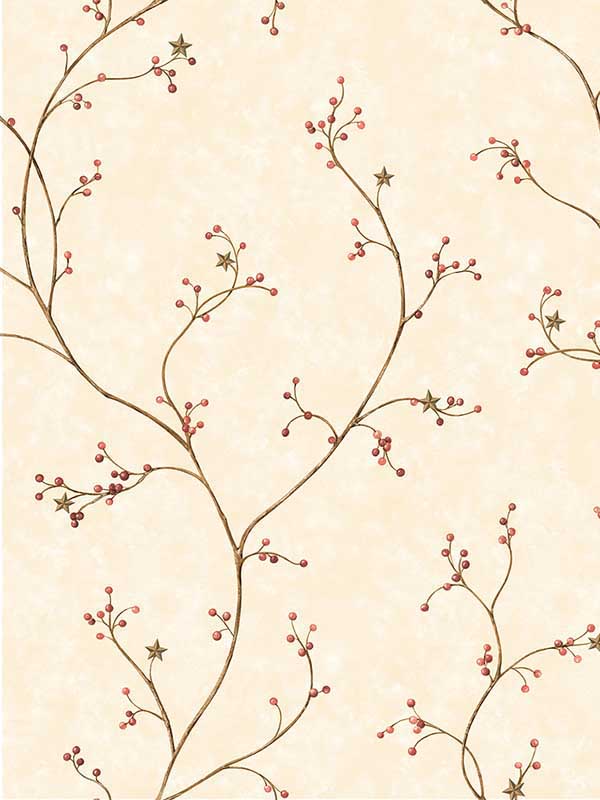 Justine Berry Trail wallpaper in khaki color - pattern number 3123-44034 - by Chesapeake in the Homestead collection