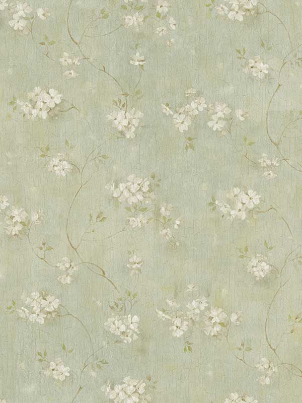 Braham Floral Trail wallpaper in aqua color - pattern number 3123-44107 - by Chesapeake in the Homestead collection