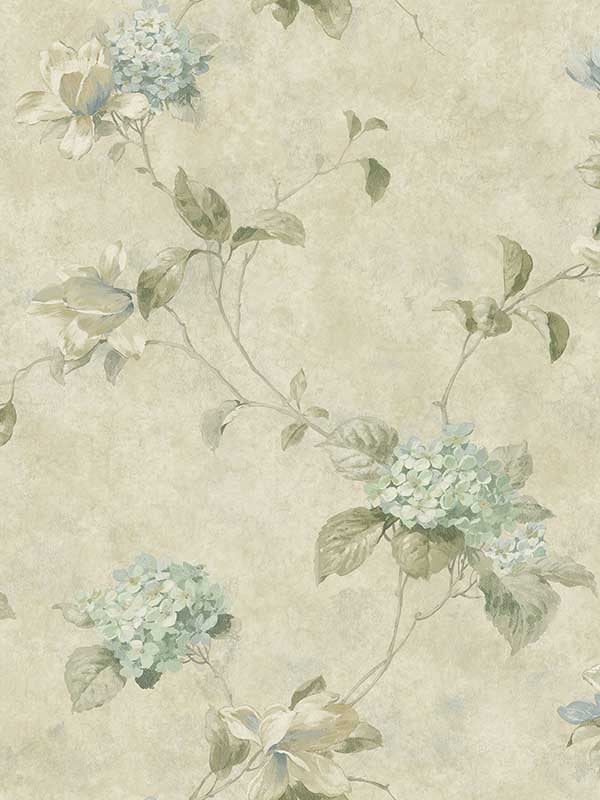 Magnolia Hydrangea Trail fabric in teal color - pattern number 3123-76305 - by Chesapeake in the Homestead collection