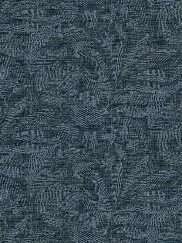 Lei Etched Leaves fabric in navy color - pattern number 2971-86153 - by A Street Prints in the Dimensions collection