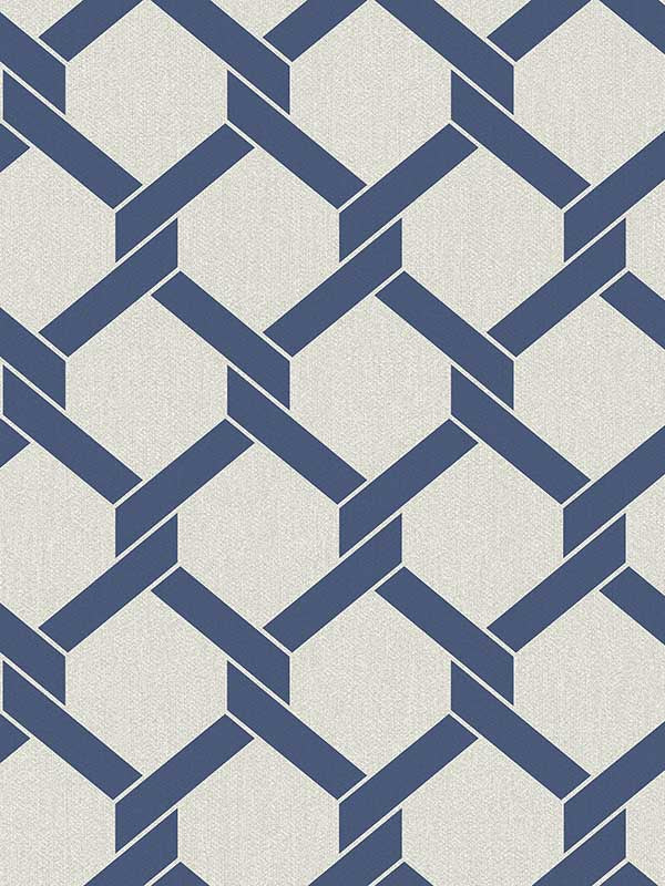 Payton Hexagon Trellis fabric in blue color - pattern number 2971-86308 - by A Street Prints in the Dimensions collection