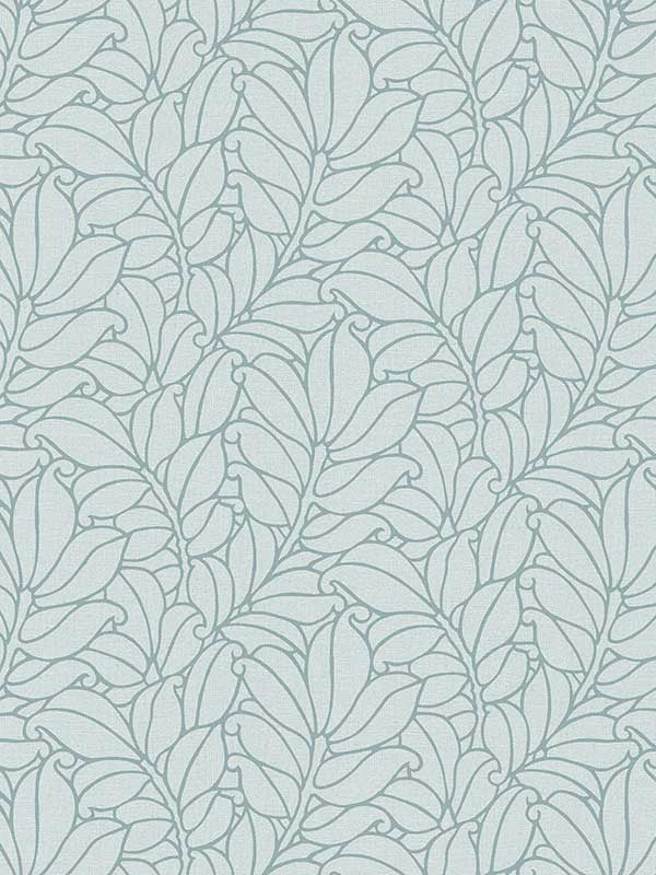 Coraline Leaf wallpaper in teal color - pattern number 2971-86321 - by A Street Prints in the Dimensions collection