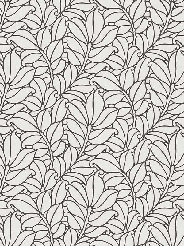 Coraline Leaf wallpaper in white color - pattern number 2971-86322 - by A Street Prints in the Dimensions collection