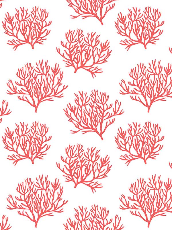 Coastal Coral Reef Peel and Stick fabric in vermillion color - pattern number NW38001 - by NextWall in the Peel and Stick Wallpaper by Nextwall collection