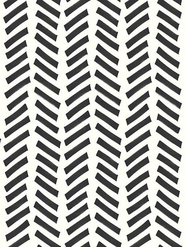 Mod Chevron Peel and Stick wallpaper in black color - pattern number NW39700 - by NextWall in the Peel and Stick Wallpaper by Nextwall collection