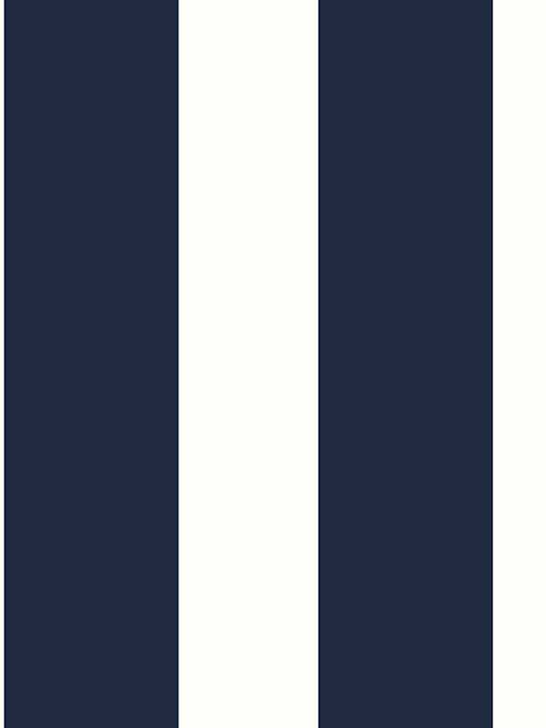 Designer Stripe Peel and Stick fabric in midnight blue and white color - pattern number LN20402 - by NextWall in the Peel and Stick Wallpaper by Lillian August Luxe Haven collection