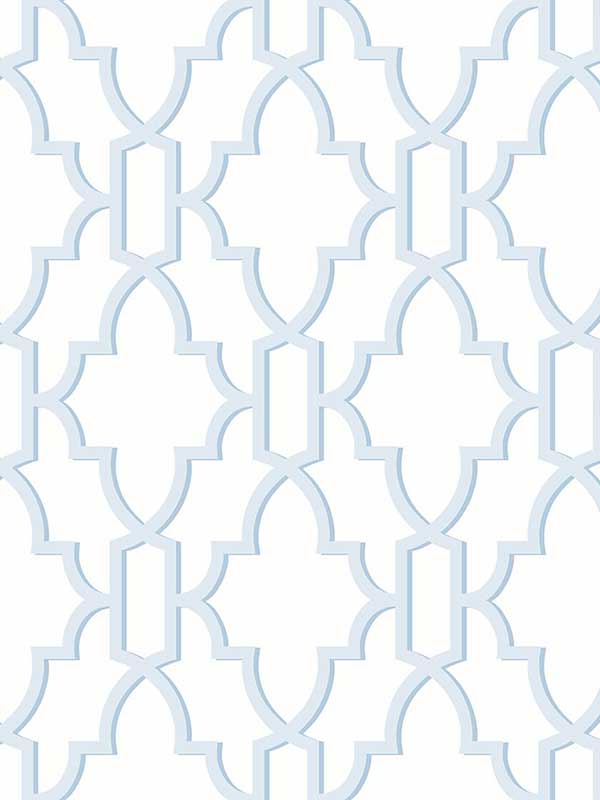 Coastal Lattice Peel and Stick fabric in hampton blue color - pattern number LN21112 - by NextWall in the Peel and Stick Wallpaper by Lillian August Luxe Haven collection