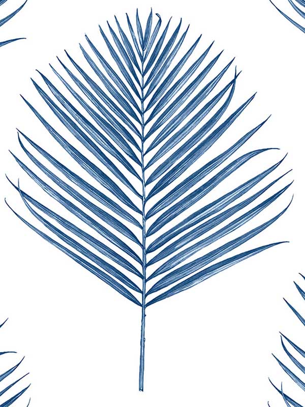 Maui Palm Peel and Stick fabric in coastal blue color - pattern number LN20002 - by NextWall in the Peel and Stick Wallpaper by Lillian August Luxe Haven collection