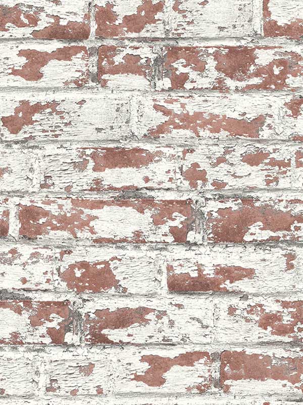 Soho Brick Peel and Stick wallpaper in terra cotta color - pattern number LN20901 - by NextWall in the Peel and Stick Wallpaper by Lillian August Luxe Haven collection