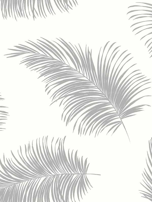 Tossed Palm Peel and Stick fabric in alloy color - pattern number LN20305 - by NextWall in the Peel and Stick Wallpaper by Lillian August Luxe Haven collection