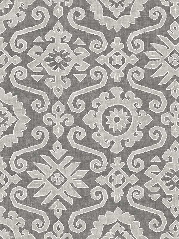 Augustine Peel and Stick fabric in pewter and stone color - pattern number SG10806 - by NextWall in the Peel and Stick Wallpaper by Stacy Garcia Sojourn Collection collection
