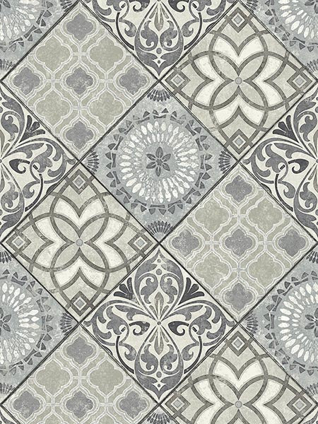Tile fabric in greystone color - pattern number TP80300 - by Pelican Prints in the Maui Maui collection