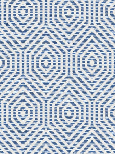 Hexagon Geometric fabric in denim blue color - pattern number TP80502 - by Pelican Prints in the Maui Maui collection