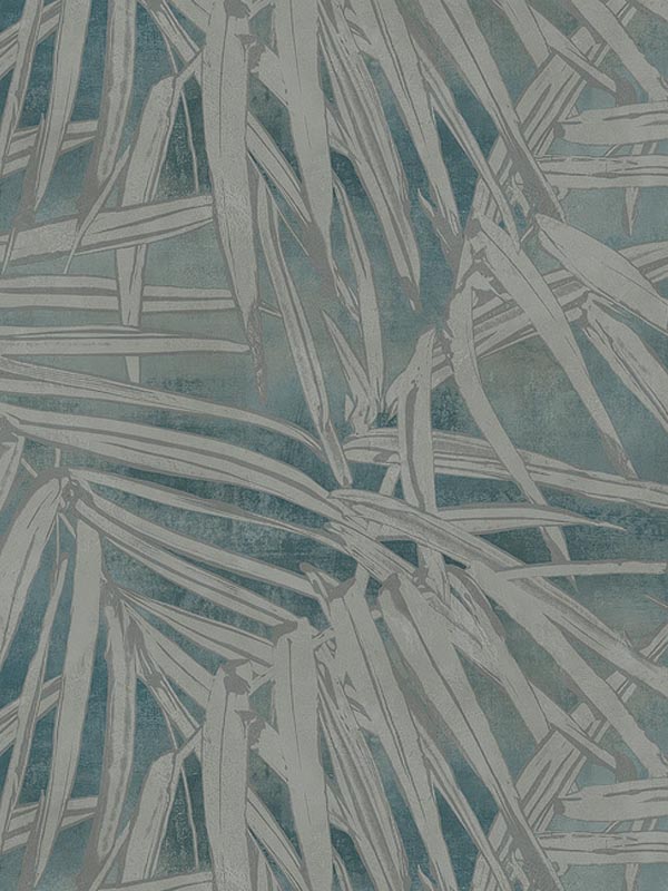 Tropical Leaves Metallic fabric in 30002 color - pattern number SE30002 - by Pelican Prints in the Suede 2 collection