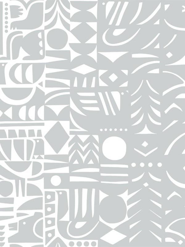 Yon Varjo fabric in gray and off white color - pattern number 23326X - by Wallquest in the Marimekko Wallcoverings Vol 5 collection