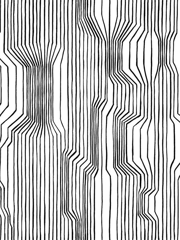 Frekvenssi fabric in ebony and eggshell color - pattern number 23365X - by Wallquest in the Marimekko Wallcoverings Vol 5 collection