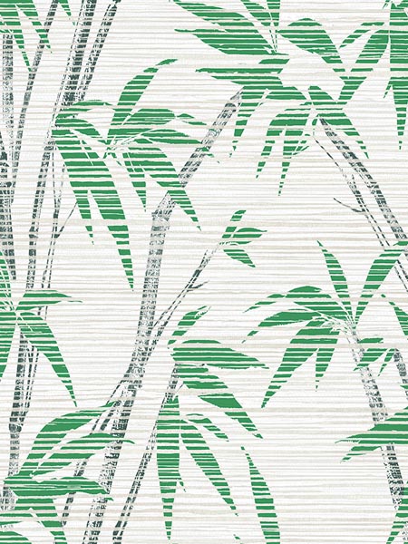Tropical Bamboo Print fabric in green color - pattern number AF40204 - by Pelican Prints in the Sumi Collection collection