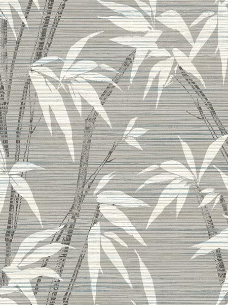 Tropical Bamboo Print fabric in gray color - pattern number AF40208 - by Pelican Prints in the Sumi Collection collection