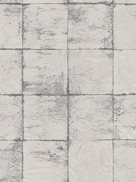 Metallic Tile fabric in silver pewter color - pattern number AF40904 - by Pelican Prints in the Sumi Collection collection