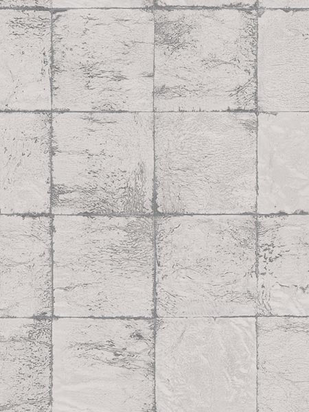 Metallic Tile fabric in silver pewter color - pattern number AF40908 - by Pelican Prints in the Sumi Collection collection