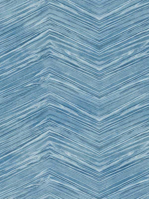 Wood Chevron wallpaper in blue color - pattern number EH70802 - by Pelican Prints in the Maya collection