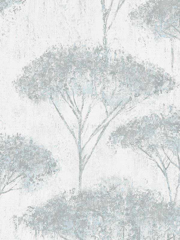 Trees fabric in blue color - pattern number EH71312 - by Pelican Prints in the Maya collection