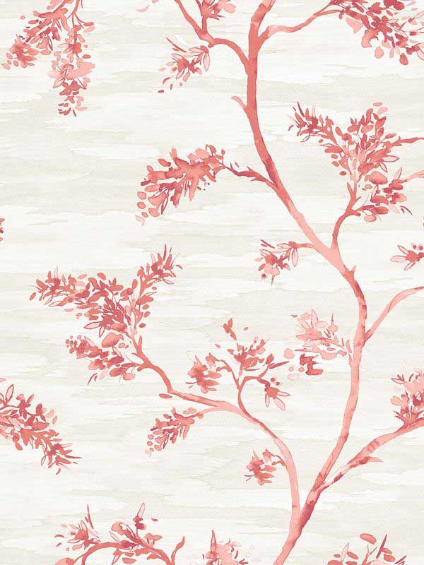 Watercolor Branches wallpaper in red color - pattern number EH71401 - by Pelican Prints in the Maya collection
