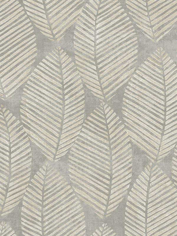 Spot Leaves wallpaper in gray color - pattern number EH71708 - by Pelican Prints in the Maya collection
