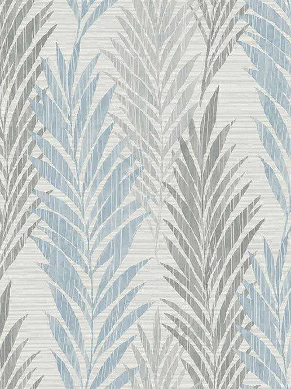 Vertical Leaves wallpaper in blue color - pattern number EH72202 - by Pelican Prints in the Maya collection