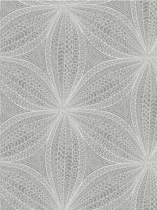 Star Flower fabric in cool neutral color - pattern number SK90400 - by Pelican Prints in the Skyline collection