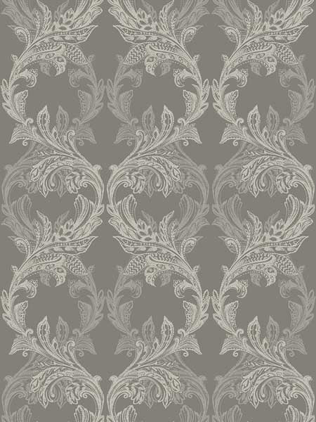 Damask fabric in gray color - pattern number SK90808 - by Pelican Prints in the Skyline collection